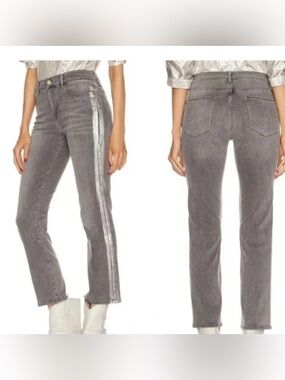 Frame le high straight jeans field foil tux 26